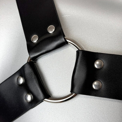 Men Fashionable PU Leather Harness Belts Street Style Gothic Belt Punk Rock Exotic Clothing Accessory Belt