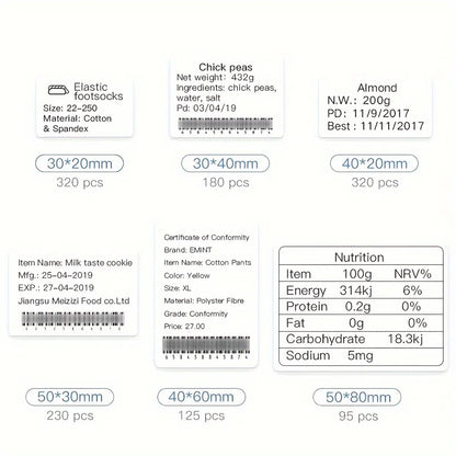 3/5/10 NiiMBOT White Label Papier wasserdichte selbstklebende Rollen für B1 B21 Mini Etikettendrucker Preisschild Büromarker UV-Druck