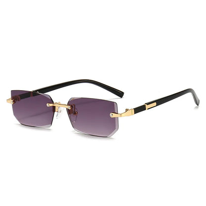 Clearance_Rimless Sunglasses Rectangle Fashion Popular Women Men Shades Small Square Sun Glasses For Female Male Summer Travelin