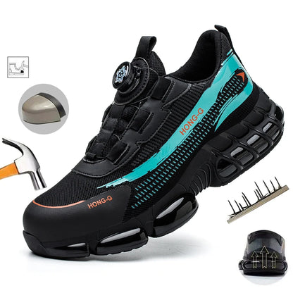 Unzerstörbare Stahlkappen Sicherheitsschuhe Rutschfest Abriebfest Arbeitsschuhe Herren Robust Bequemer Sneaker