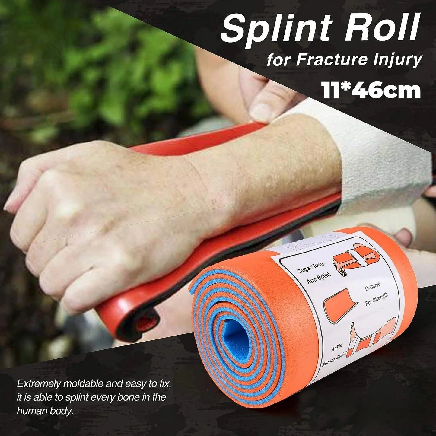Erste-Hilfe-Universalschiene aus Aluminium auf Rolle, medizinisches Polymer zur Fixierung von Knochen, Notfallset, Outdoor, Reisen