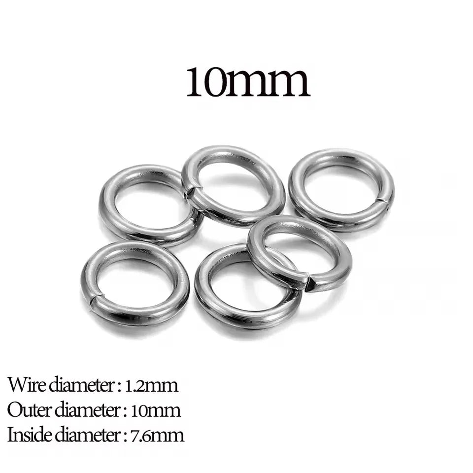 200 Stück 3-10mm Edelstahl Biegeringe Offene Einzelösen Jump Rings Verbinder für DIY Schmuckherstellung Zubehör