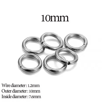 200 Stück 3-10mm Edelstahl Biegeringe Offene Einzelösen Jump Rings Verbinder für DIY Schmuckherstellung Zubehör