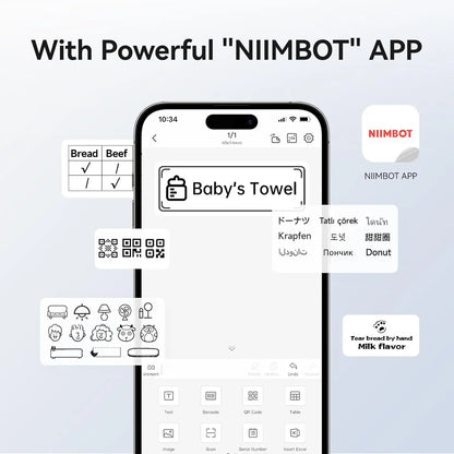 Niimbot B1 Mini Label Thermal Printer Portable Self-Adhesive Bluetooth Maker Machine For Round UV Tag Stickers Labels Rolls