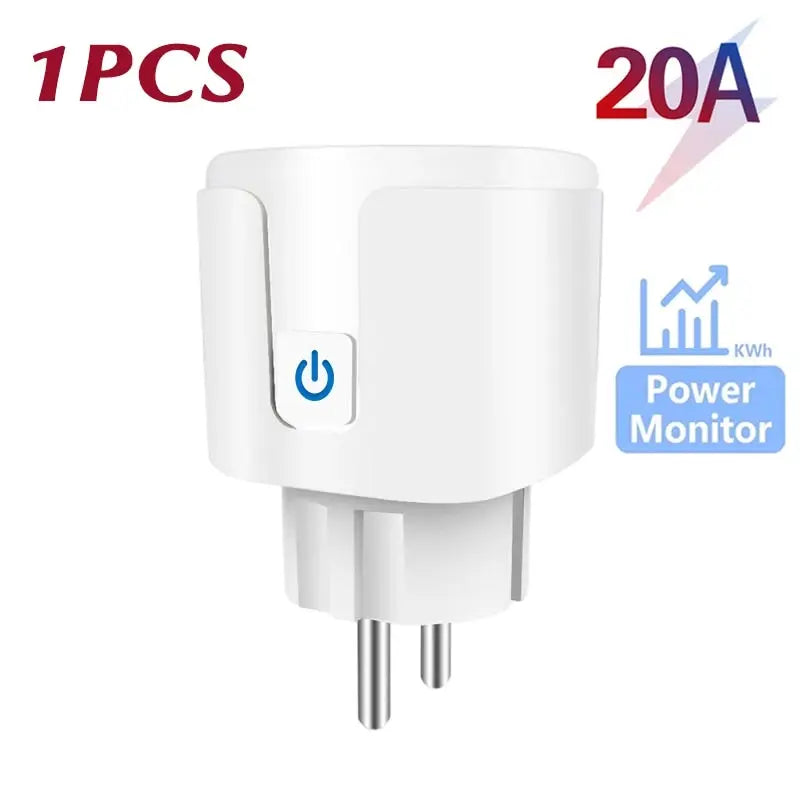 Tuya Wifi Smart Socket EU Stecker 16/20A Leistungsüberwachung Fernbedienung SmartLife APP Funktioniert mit Alexa Yandex Alice Google Assistant