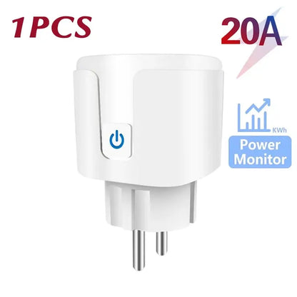 Tuya Wifi Smart Socket EU Stecker 16/20A Leistungsüberwachung Fernbedienung SmartLife APP Funktioniert mit Alexa Yandex Alice Google Assistant