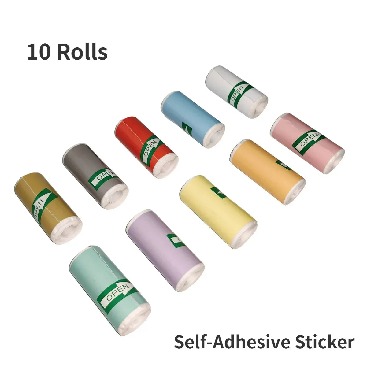 Mini Printer Sticker Paper, Thermal Paper Rolls For T02/M02 and Mini Printer, Smooth Color Self-Adhesive Paper 25X57mm Paperang