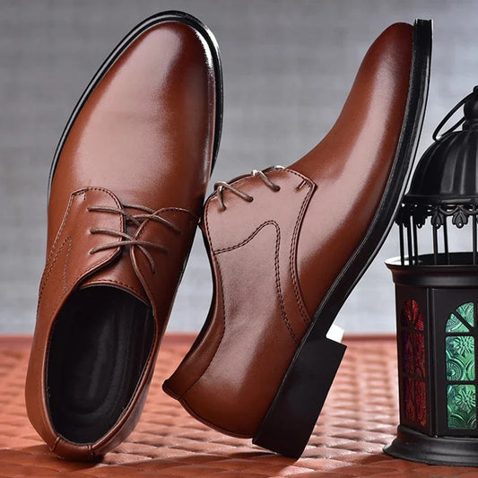 Herrenschuhe schwarze Lederschuhe für Herren Business-Schuhe Oxford für Hochzeit Party Büro formell Übergrößen