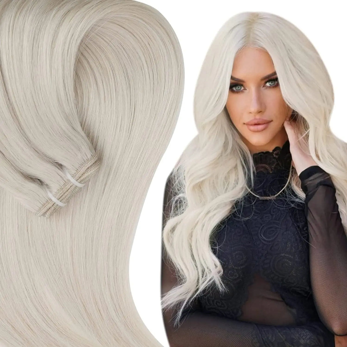 Full Shine Human Hair Weft Extensions Hair Bundles 100g Ombre Blonde Color Sew in Silky Straight Remy Skin Double Weft For Salon