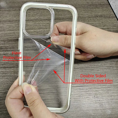 Luxury Candy Color Frame Clear Back Phone Case For iPhone 18 17 16 15 14 13 12 Pro Max 11 16PLUS Acrylic Shockproof Bumper Cover