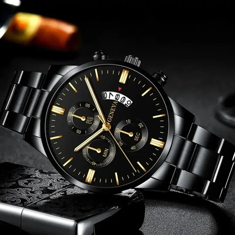 Mode Herren Edelstahl Uhr Luxus Kalender Quarz Armbanduhr Herren Business Uhren für Männer Uhr Montre Homme