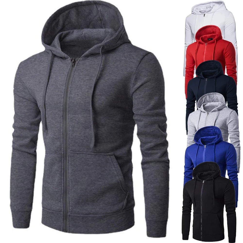 Herren-Sweatshirts Herbst Langarm Jacke Hoodie Reißverschluss Jacke Herren Hoodies Sweatshirt Slim Fit Herrenbekleidung