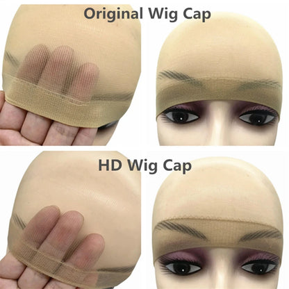 2/10/24 Stück Ultra-dünne HD transparente Perückenkappen für Damen Unsichtbare Strumpf-Glazkopfkappe Lace Front Perücken Zubehör