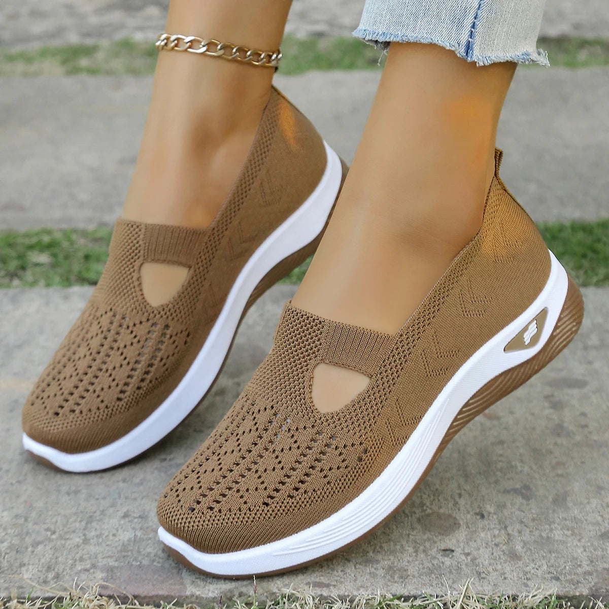 Damensommerschuhe - Freizeit-Sneaker, schlicht, für vier Jahreszeiten geeignet, leichte flache Damenschuhe, einfarbig, Ausverkauf mit kostenlosem Versand
