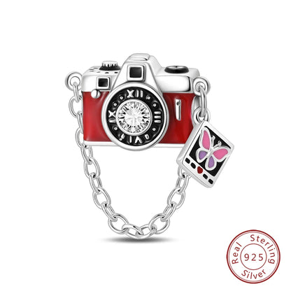 Original 925 Sterling Silber Rote Charm Perlen Rotwein Chili Hantel Anhänger für Frauen Passend für DIY Armband Geburtstag Schmuck Geschenk
