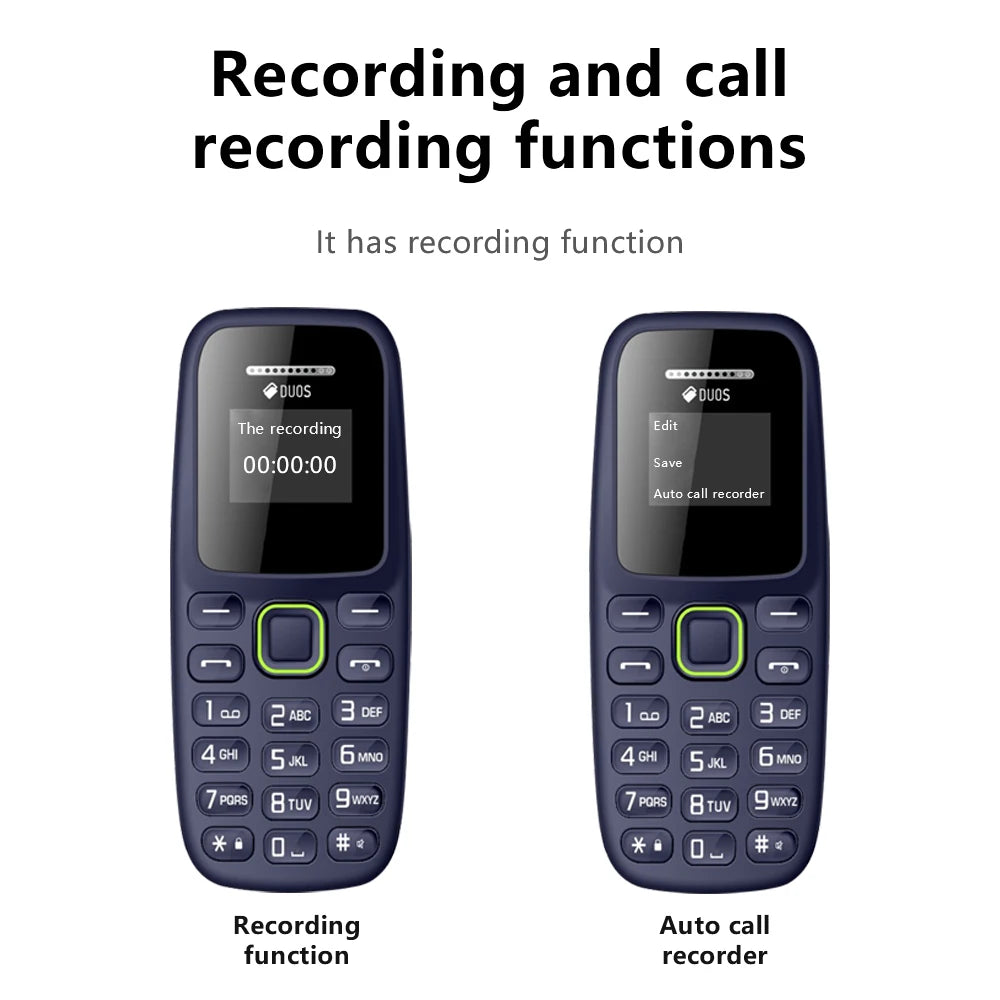 BM310 Kleine Mobiltelefone Entsperrt Bluetooth-Kopfhörer Telefon Geringe Strahlung Automatische Anrufaufzeichnung Dual-SIM Kleines Handy