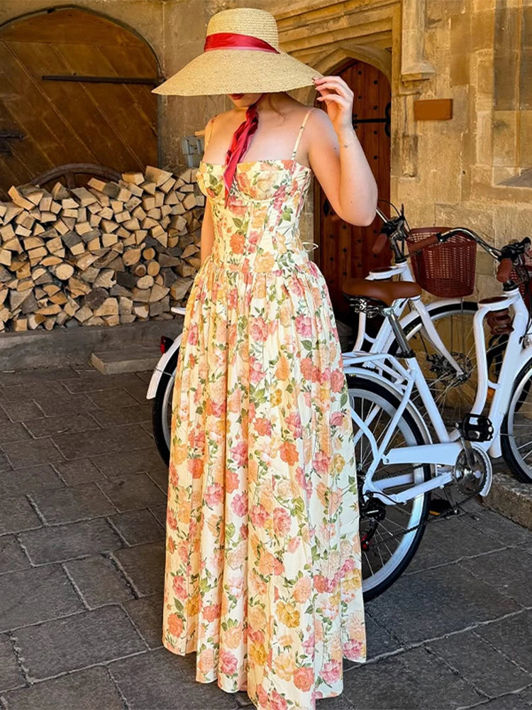Polka Dot Puff Sleeve Crop Top & Maxi Skirt Set Square Neck Tie-Front 2026 Spring Summer Chic Romantic Women Vacation Vestido