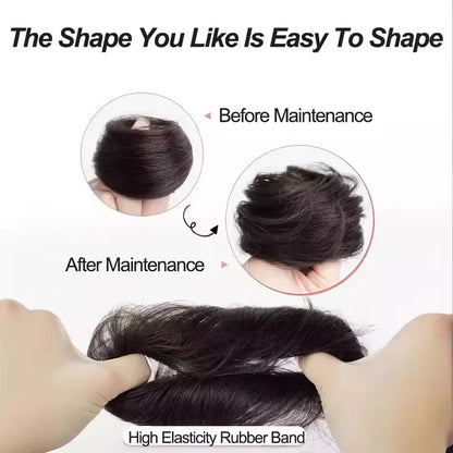 Synthetic Messy Bun Hair Piece Chignon Extension Mini Rubber Band Hair Bun Scrunchies Donut Hair Accessory Easy to Wear