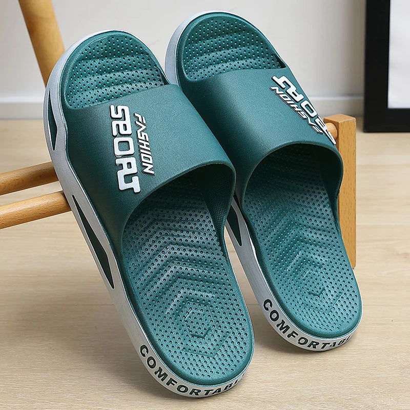 Herren Badeschuhe Große Größen Sommer Sport Stil Slides Anti-Rutsch Dicke Sohle Atmungsaktive Mode Slip-on Strand Freizeit Sandalen
