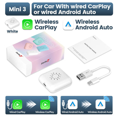 CarlinKit 5.0 Mini Ultra Wireless Adapter Kabelloses CarPlay Android Auto Für OEM-Fahrzeuge Plug and Play WiFi Bluetooth Auto-Verbindung