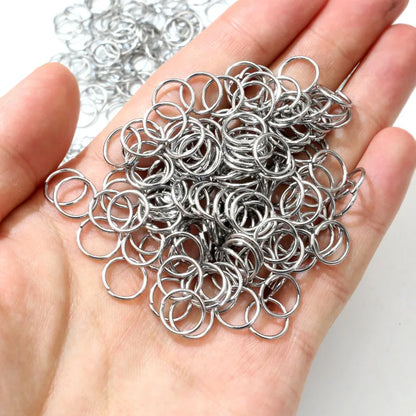 200 Stück 3-10mm Edelstahl Biegeringe Offene Einzelösen Jump Rings Verbinder für DIY Schmuckherstellung Zubehör