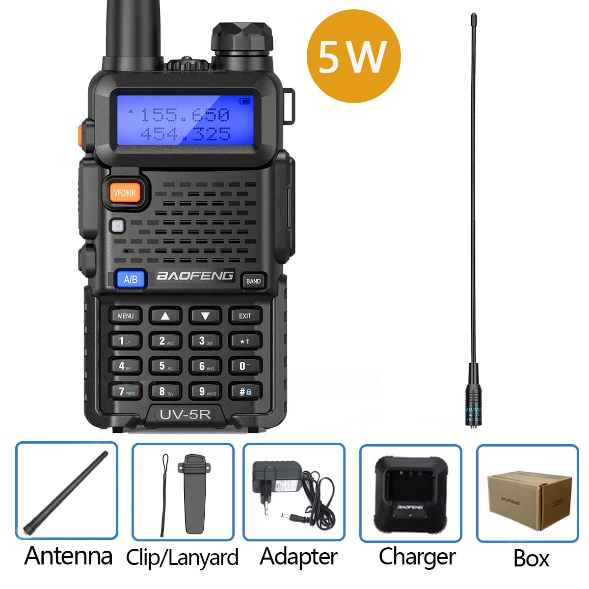 Baofeng Walkie Talkie UV 5R 5W 8W Dual Band Ham Zwei-Wege-Funkgerät Vhf Uhf FM Radio Handheld Transceiver Jagd 16KM
