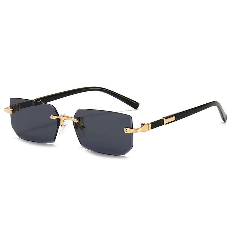 Clearance_Rimless Sunglasses Rectangle Fashion Popular Women Men Shades Small Square Sun Glasses For Female Male Summer Travelin