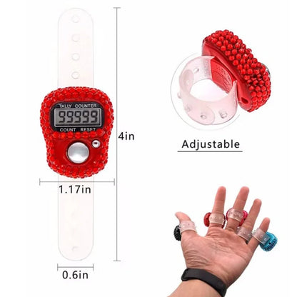 Resetierbarer Fingerzähler Ring Mini LCD Digitaler Display Zähler, Handzähler, Stichzähler, Stricken, Runden, Angeln, Golf und Reihe