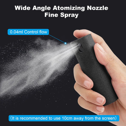 2-in-1 Handy Displayreiniger Spray Tragbarer Tablet-Telefon-Touchscreen-Reiniger Mikrofasertuch-Set Glas Mini-Reinigungs-Artefakt