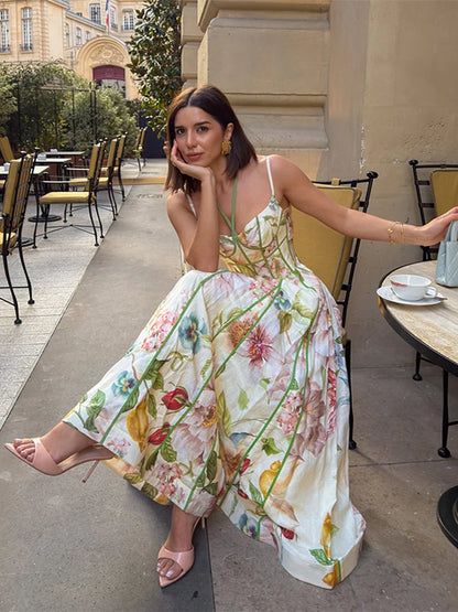 Polka Dot Puff Sleeve Crop Top & Maxi Skirt Set Square Neck Tie-Front 2026 Spring Summer Chic Romantic Women Vacation Vestido