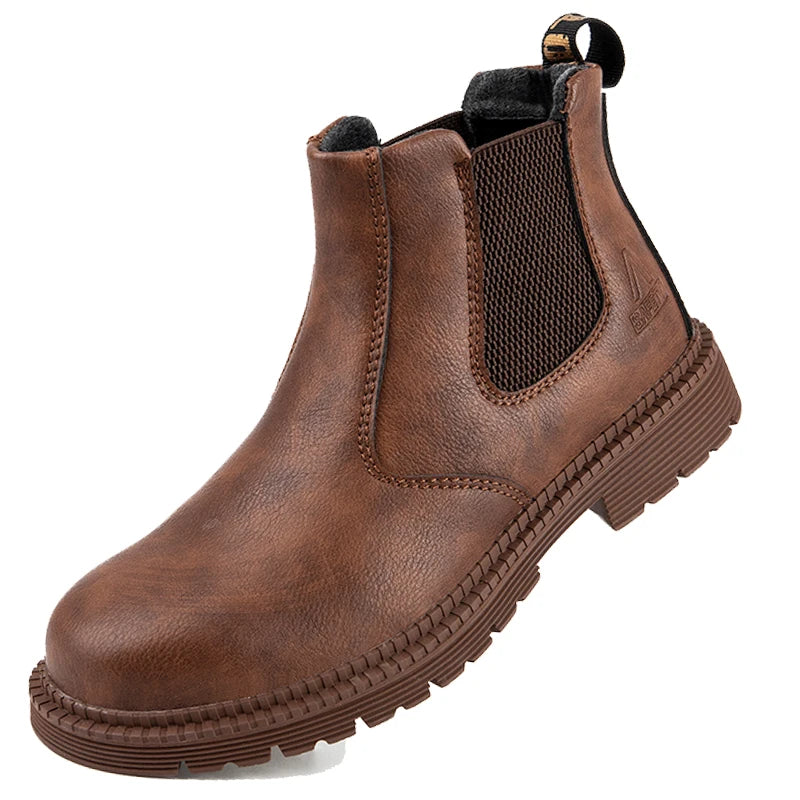 Wasserdichte Sicherheitsstiefel Herren Unzerstörbare Stahlkappen-Arbeitsschuhe Stichfeste Antikollisions-Sicherheitsschuhe Biker Botas Para Hombre