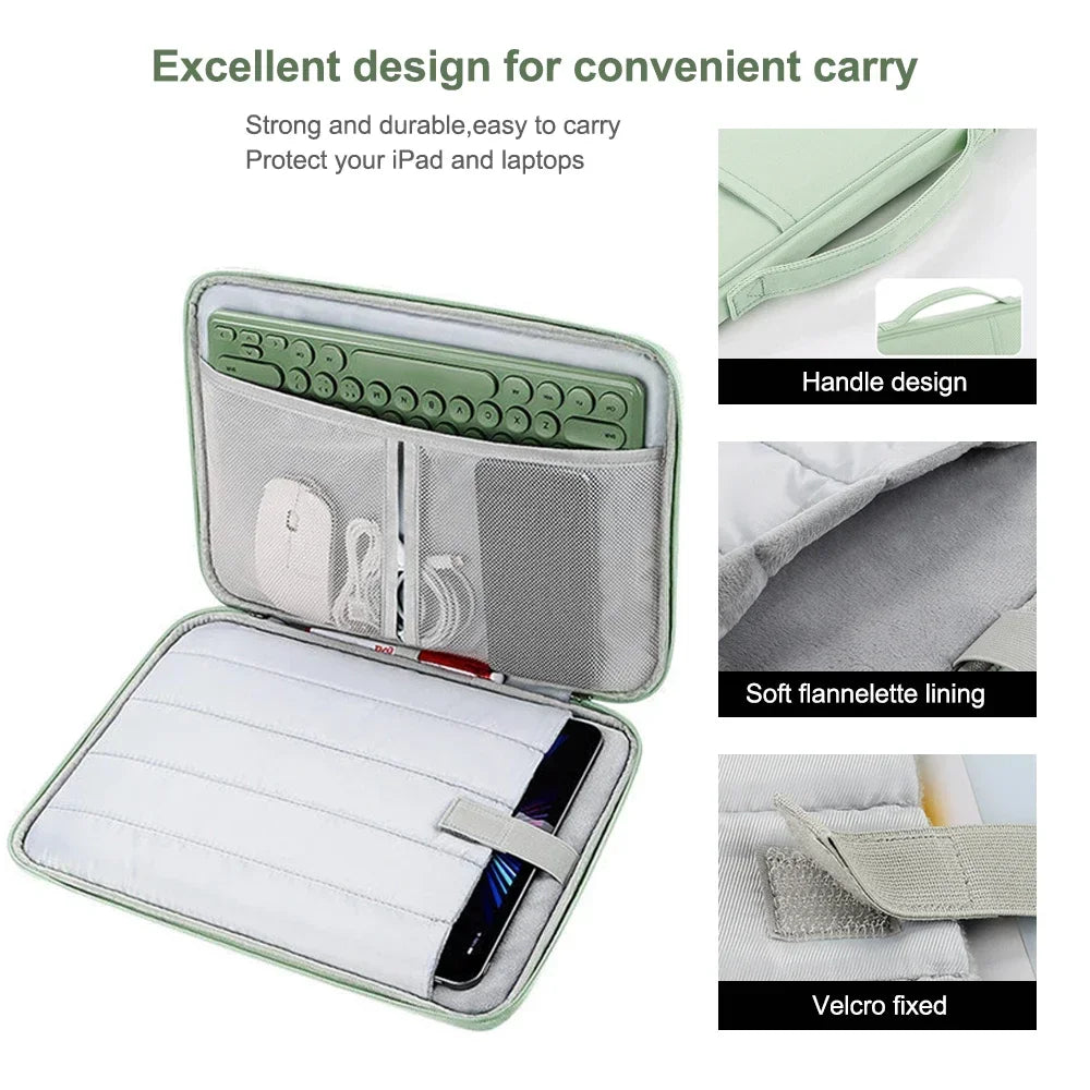 Tablet Sleeve Bag For Samsung Galaxy Tab S7 FE S8 S9 Plus A8 S6 Lite Pouch Case For Xiaomi Pad 5 6 Pro Redmi Pad SE Portable Bag