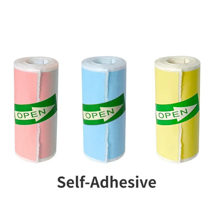 Mini Printer Sticker Paper, Thermal Paper Rolls For T02/M02 and Mini Printer, Smooth Color Self-Adhesive Paper 25X57mm Paperang