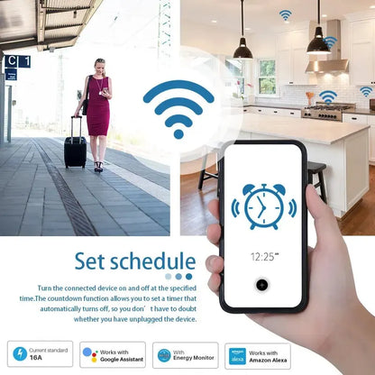 Tuya Wifi Smart Socket EU Stecker 16/20A Leistungsüberwachung Fernbedienung SmartLife APP Funktioniert mit Alexa Yandex Alice Google Assistant