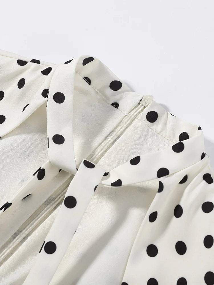 Fashion Summer Hollow Out Women Dress Belt Zipper Hip Package Slimming Polka Dot Skirt Sexy Female Party Dress 2026