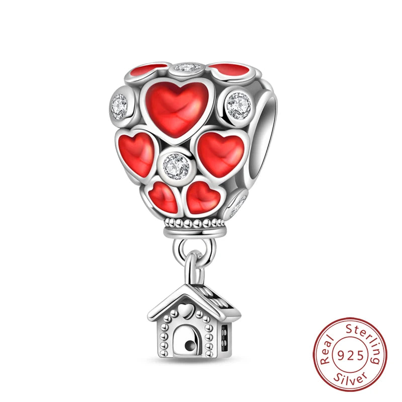 Original 925 Sterling Silber Rote Charm Perlen Rotwein Chili Hantel Anhänger für Frauen Passend für DIY Armband Geburtstag Schmuck Geschenk
