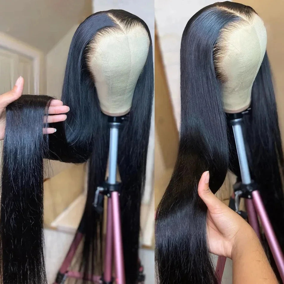 13x4 Knochenglatte Lace Front Perücke 13x6 HD Transparent Brasilianische 30 40 Zoll Echthaar Perücken für schwarze Frauen 360 Lace Frontal Perücke