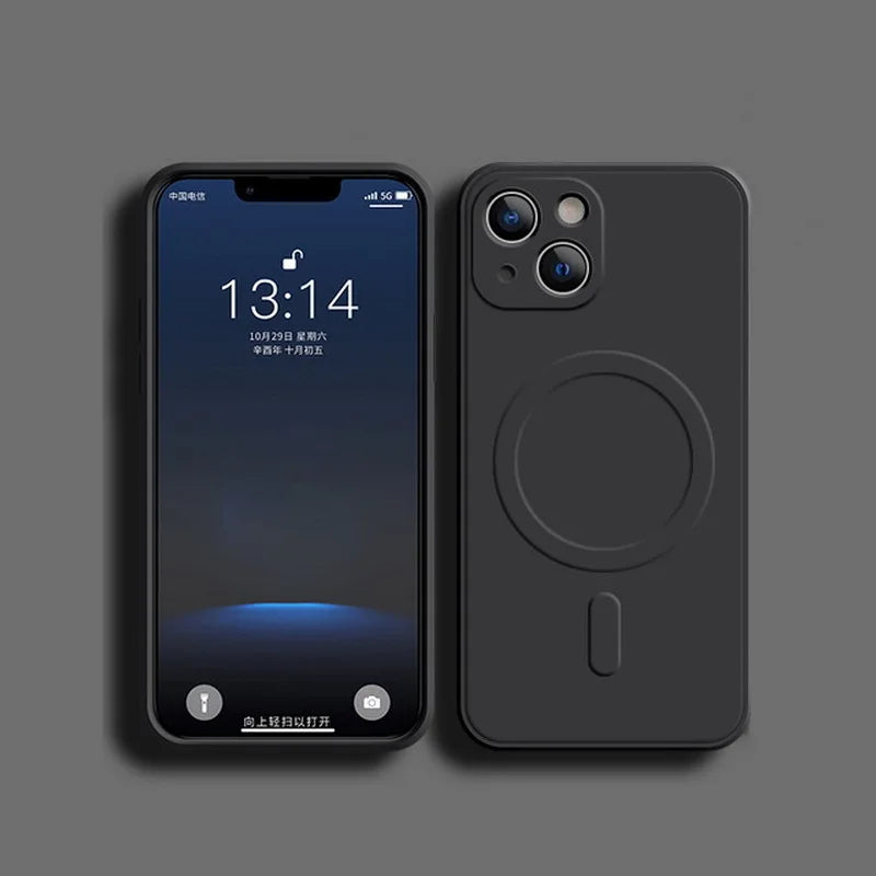 Liquid Silicone Shockproof Case For iPhone 18 17 16 15 14 13 12 11 Pro Max TPU Phone Magnetic Wireless Charger For Magsafe Cover