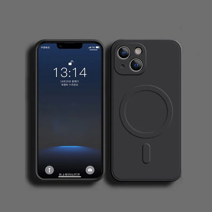 Liquid Silicone Shockproof Case For iPhone 18 17 16 15 14 13 12 11 Pro Max TPU Phone Magnetic Wireless Charger For Magsafe Cover