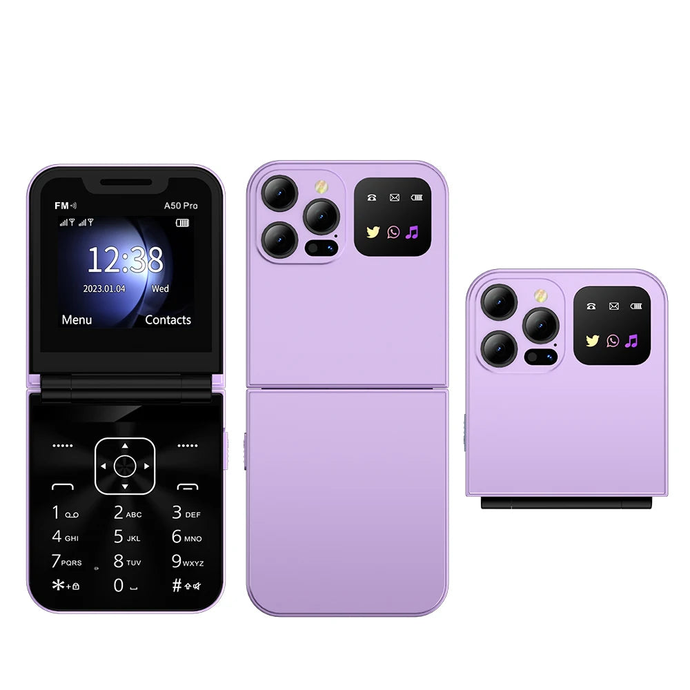 SERVO A50 PRO Klapphandy Dual-SIM Standby Anrufaufzeichnung Kurzwahl Blacklist FM Radio 2G GSM Tastenklapphandys