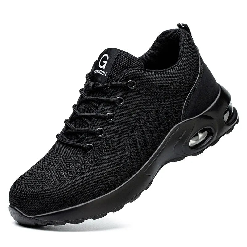 Luftkissen-Arbeitssicherheitsschuhe für Herren und Damen, atmungsaktive Arbeits-Sneaker, Stahlkappen-Schuhe, durchtrittsichere Sicherheitsschuhe