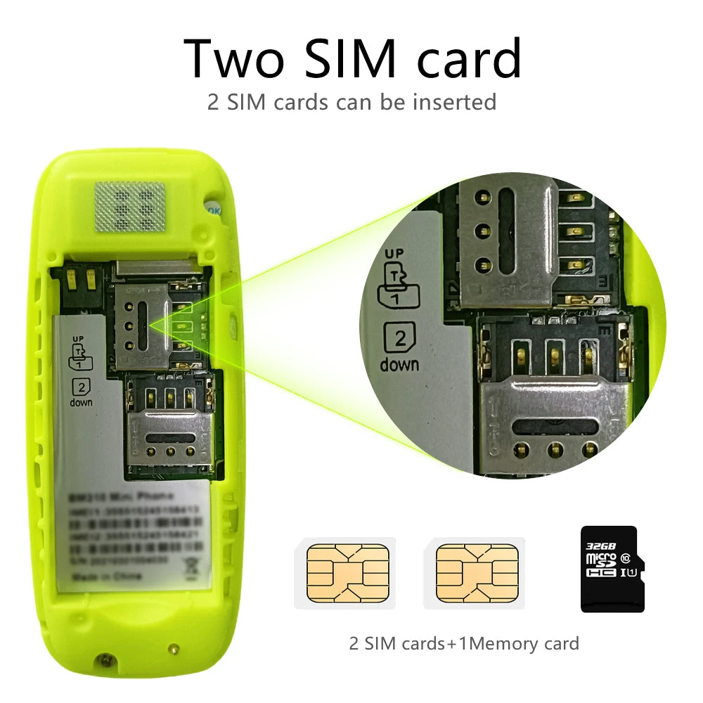BM310 Kleine Mobiltelefone Entsperrt Bluetooth-Kopfhörer Telefon Geringe Strahlung Automatische Anrufaufzeichnung Dual-SIM Kleines Handy