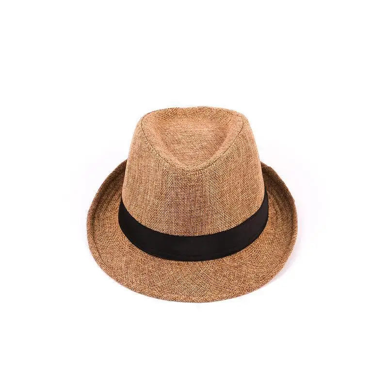Men's Fashion Top Hat Cotton Linen Solid Jazz Hat Men's English Gentleman Hat Versatile Casual Sunshade Four Seasons Hats Gifts