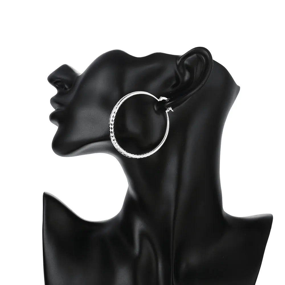 Ohrringe 3CM Kreis-Creolen für Damen, modisch, hübsch, Hochzeit, Party, Schmuck, Weihnachtsgeschenke
