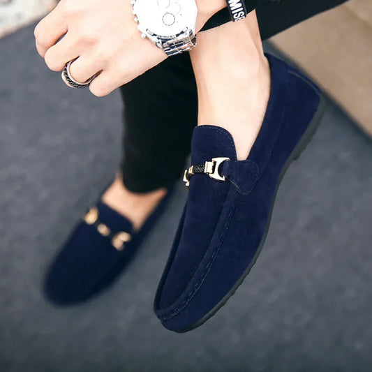 Slipper für Herren, weiche Mokassins zum Autofahren, hochwertige flache Freizeitschuhe, Wildleder-Loafer, sommerliche Herrenschuhe