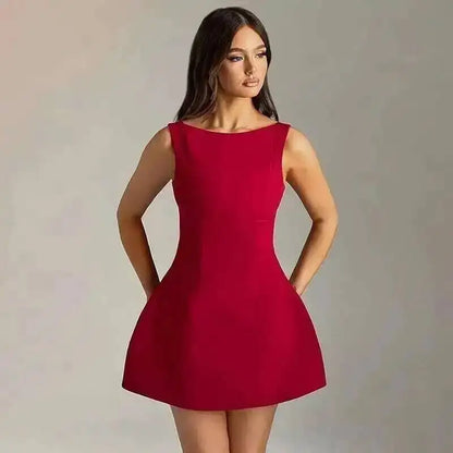 Townlike Waist Wrap Elegant A-line Dress Women Spaghetti Strap Mini 2024 Spring Summer Dress Backless Sexy Party Dresses