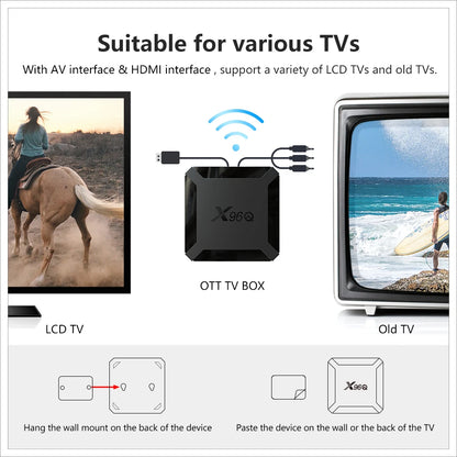 X96Q TV Box Android 10.0 4K Allwinner H313 Quad Core 2.4G Wifi Google Player Youtube Media Player X96 2GB 16GB Smart Set Top Box