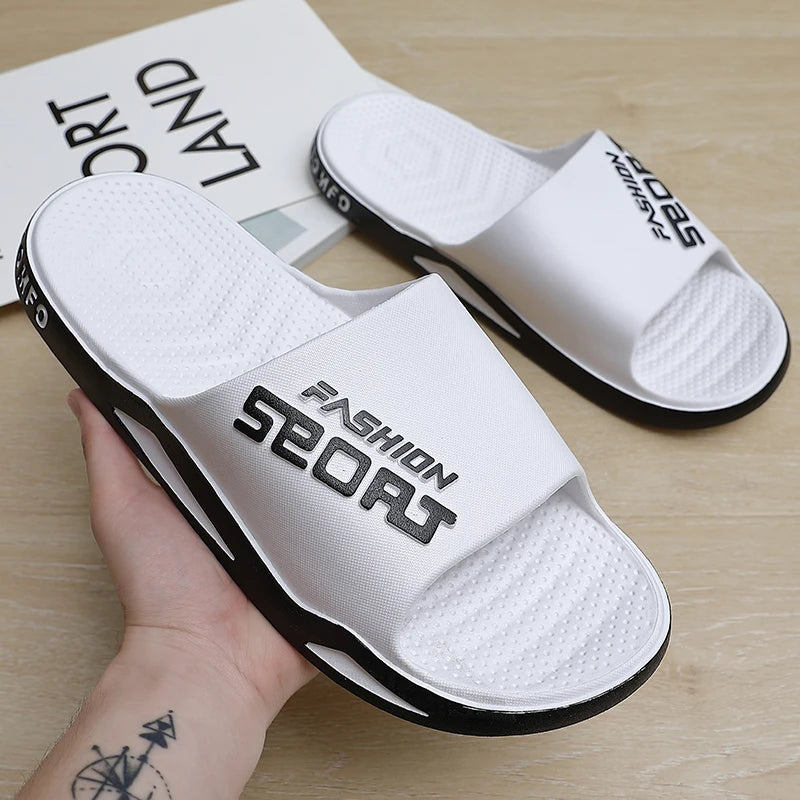 Herren Badeschuhe Große Größen Sommer Sport Stil Slides Anti-Rutsch Dicke Sohle Atmungsaktive Mode Slip-on Strand Freizeit Sandalen