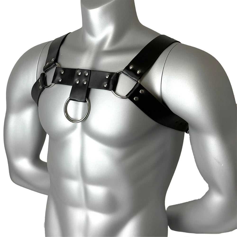 Men Fashionable PU Leather Harness Belts Street Style Gothic Belt Punk Rock Exotic Clothing Accessory Belt