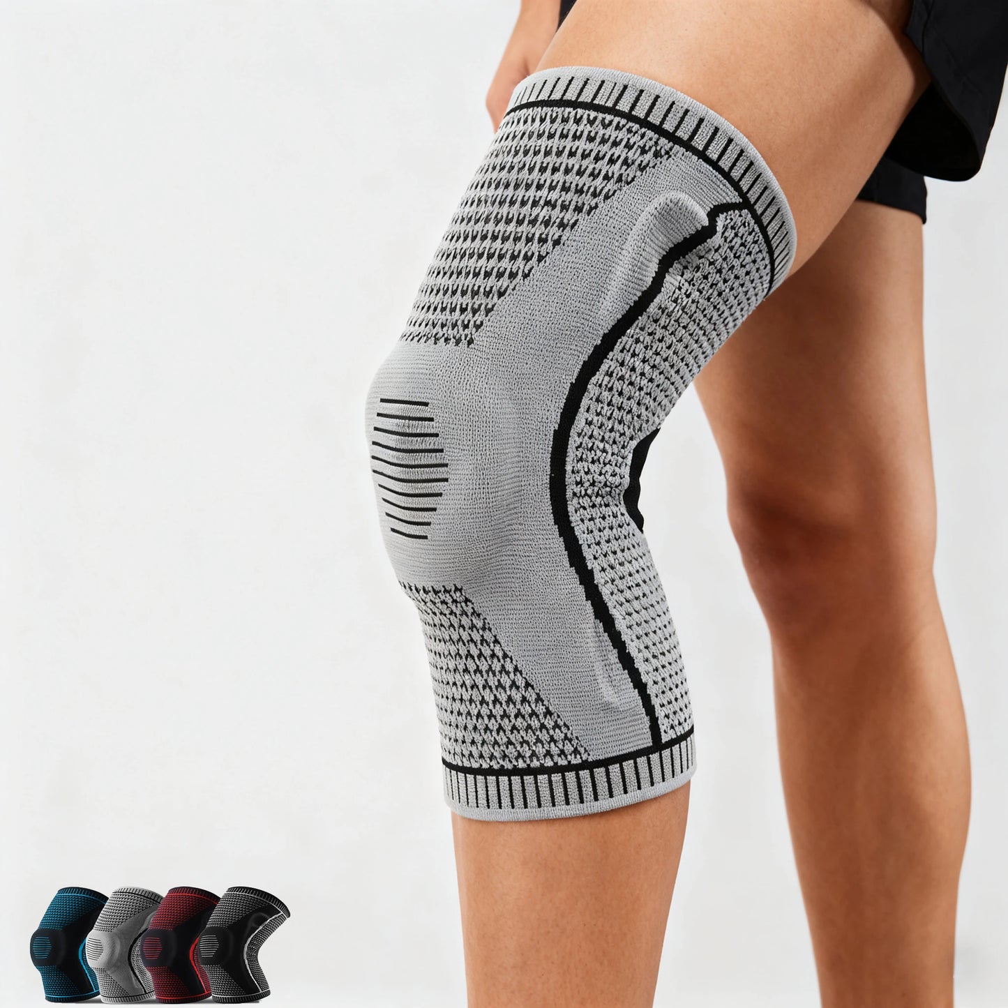 Doppelkompressions-Kniebandage zur Unterstützung bei Knieschmerzen, Sport, Laufen, Fitnessstudio, Linderung von Gelenkschmerzen, Meniskusriss-Verletzungserholung